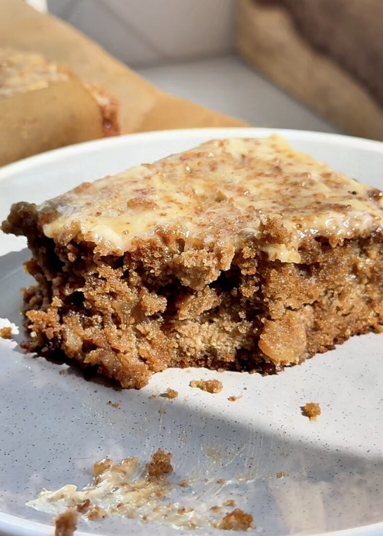 healthier apple coffee cake with cream cheese frosting
