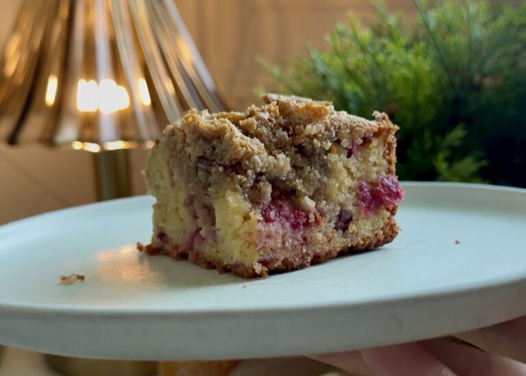 Healthier Cranberry Citrus Coffee Cake